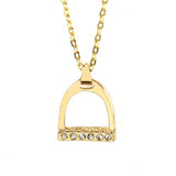 Stirrup shaped horse necklace Gold nz