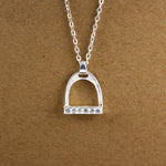 Stirrup shaped horse necklace Silver nz