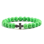 Stone pearl cross bracelet Green nz
