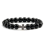 Stone pearl cross bracelet High gloss black nz
