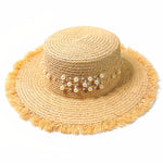 Straw hat with pearls nz
