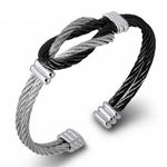 Sturdy bangle Black and silver nz