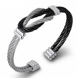 Sturdy bangle Black and silver nz