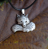 Stylish Silver fox necklace Antique silver / 55 cm nz