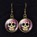 Sugar Skull Earrings Gold nz