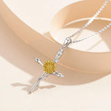 Sunflower Cross Necklace nz