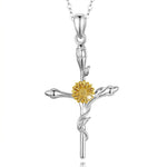 Sunflower Cross Necklace nz