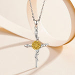 Sunflower Cross Necklace nz