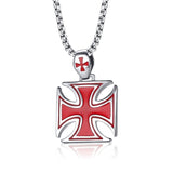 Templar cross necklace Red nz
