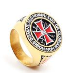 Templar cross ring 57 mm / Gold nz