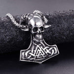 Thor Hammer Skull Necklace nz