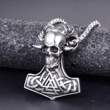 Thor Hammer Skull Necklace nz