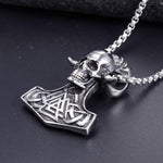 Thor Hammer Skull Necklace nz