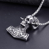 Thor Hammer Skull Necklace nz