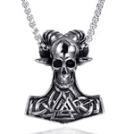 Thor Hammer Skull Necklace nz
