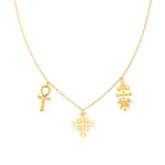 Three cross necklace Gold nz