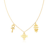 Three cross necklace Gold nz