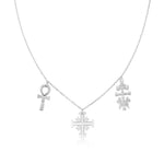 Three cross necklace Silver nz