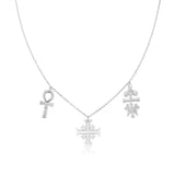 Three cross necklace Silver nz
