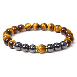 Tiger eye and hematite bracelet Gold / 17 cm nz