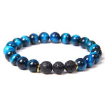 Tiger eye and lava stone bracelet Blue tiger’s / 17 cm nz