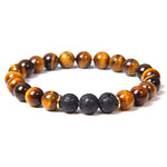 Tiger eye and lava stone bracelet Eye of the tiger / 17 cm nz