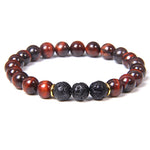 Tiger eye and lava stone bracelet Red tiger’s / 17 cm nz