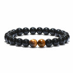 Tiger Eye and Obsidian Bracelet 2 tiger beads nz