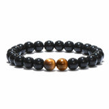 Tiger Eye and Obsidian Bracelet 2 tiger beads nz