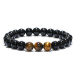 Tiger Eye and Obsidian Bracelet 3 tiger beads nz