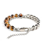 Tiger eye and steel bracelet Eye of the tiger nz