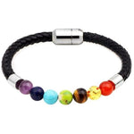 Tiger eye chakra Leather bracelet 7 chakras nz