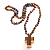 Tiger Eye Cross Necklace nz