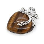 Tiger Eye Heart and Bow Pendant nz