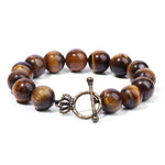 Tiger Eye Large Pearl Bracelet 19 cm nz