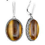 Tiger eye stud discreet earrings nz