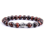 Tiger’s Eye Buddhist Bracelet Silver / 17 cm nz