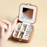 Travel Jewellery Box in Leather Camel nz