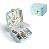 Travel Jewellery Box in Leather Light blue nz