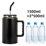 Travel mug with a straw Black nz