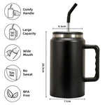 Travel mug with a straw Black nz