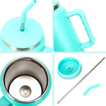 Travel mug with a straw Black nz