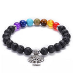 Tree Of Life 7 Chakra Silver Bracelet nz