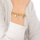 Tree of life and heart bracelet Gold colour nz