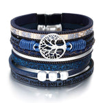 Tree of life blue leather bracelet nz