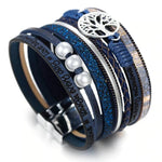 Tree of life blue leather bracelet nz