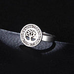 Tree of life ring stainless steel and crystal 50.2 mm / Silver nz