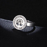 Tree of life ring stainless steel and crystal 50.2 mm / Silver nz