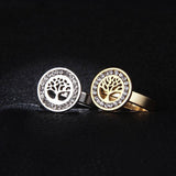Tree of life ring stainless steel and crystal nz