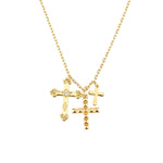 Triple Cross Necklace Gold nz
